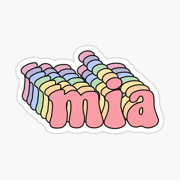 mia-name-sticker-sticker-for-sale-by-youtubemugs-redbubble