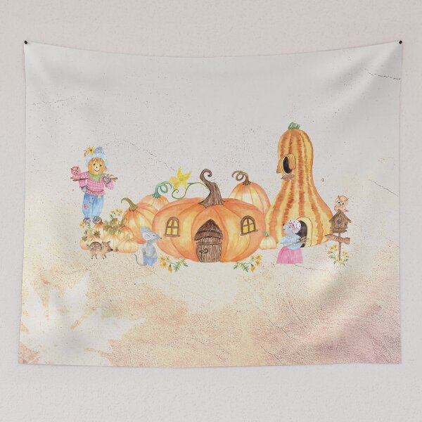 Item preview, Fairytale Fall Scene with Pumpkins, Mice and a Scare Crow designed and sold by aprincessinsp.