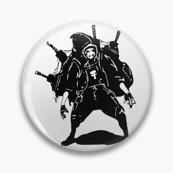 Item preview, Ninja Punk Rebel with swords T-shirt design designed and sold by mixidesign.