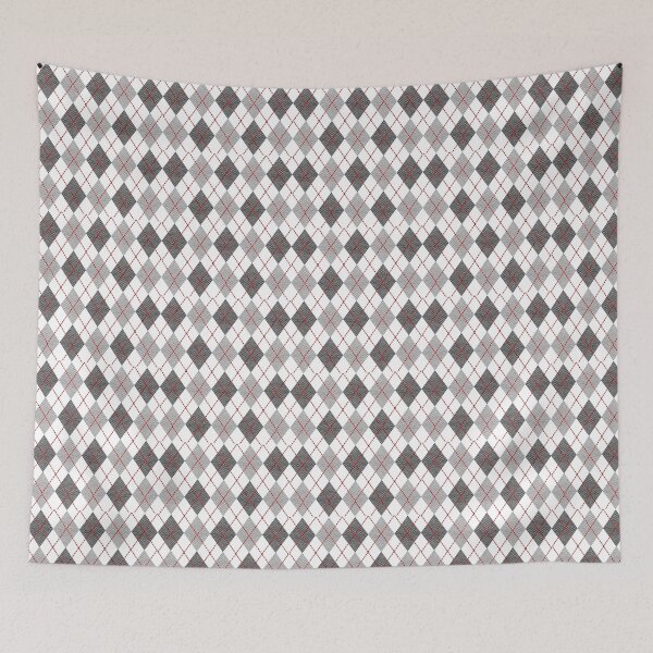 Item preview,  Vintage Grey colored plaided check pattern- bestselling masks, t shirts designed and sold by August-E.