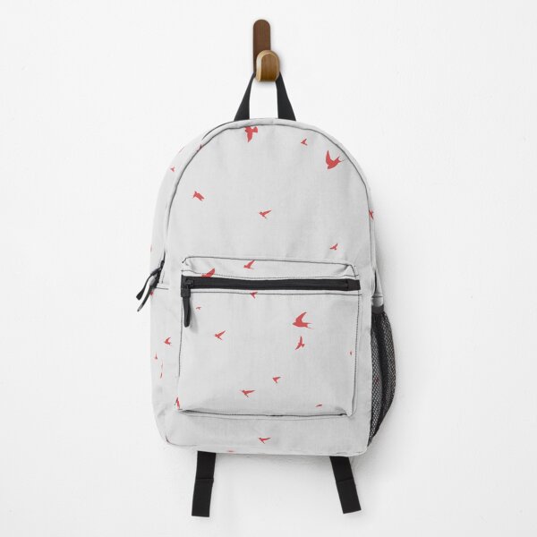 Birds Flying Pattern Red Backpack
