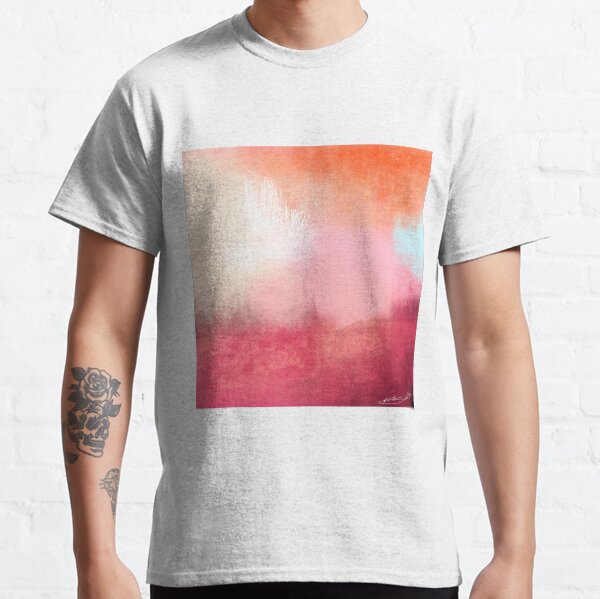 Pink & Red Sunset Mist Landscape Classic T-Shirt
