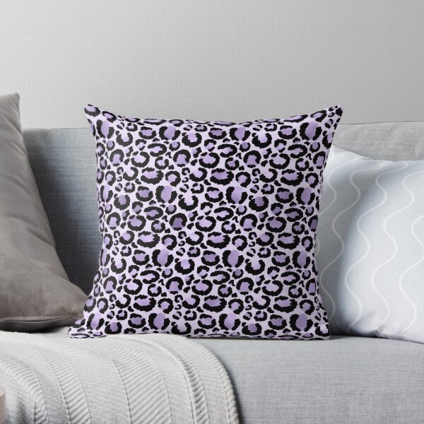 Lilac Leopard Print Throw Pillow