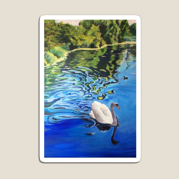 Tranquil swan in Kew Gardens Magnet