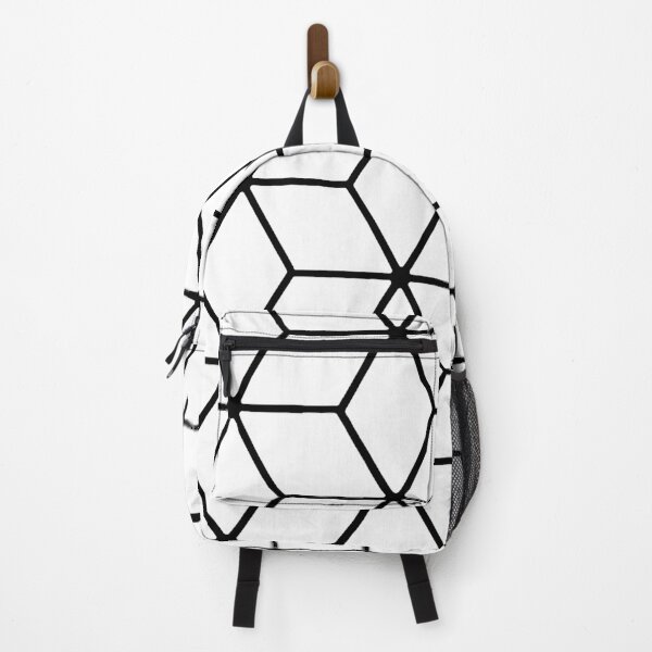 Item preview, Hexagon Cubes Combs Geometric Pattern Black designed and sold by PeppaThePenguin.