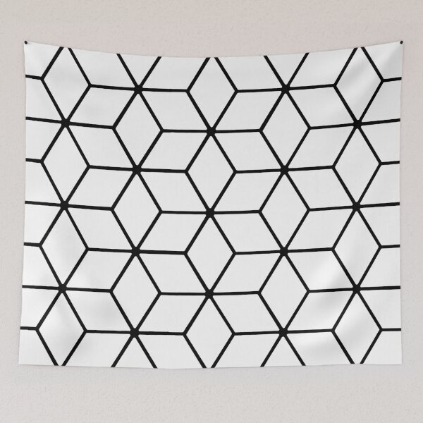 Item preview, Hexagon Cubes Combs Geometric Pattern Black designed and sold by PeppaThePenguin.