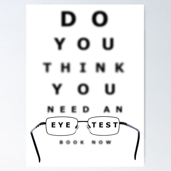 Eye test chart poster for vision exam Royalty Free Vector