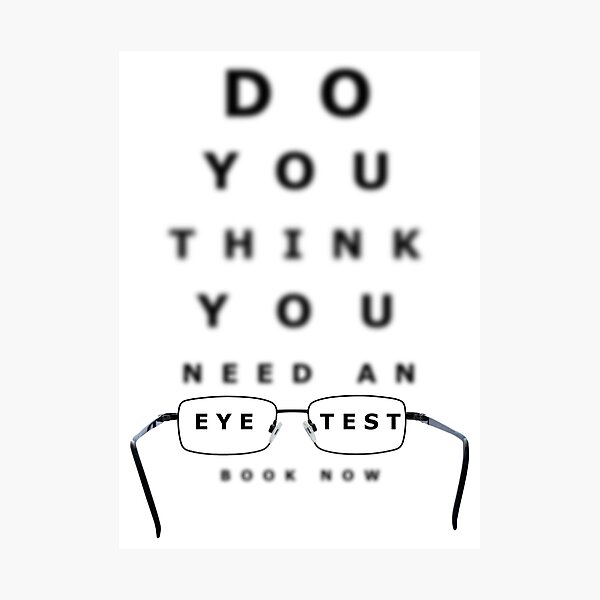 Eye Examination Chart Photographic Print