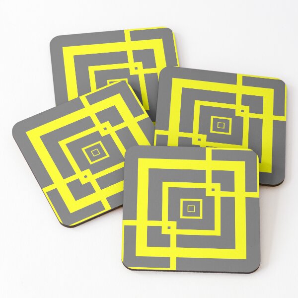 Item preview, Retro Geo - Grey Yellow designed and sold by Patternsdesign.