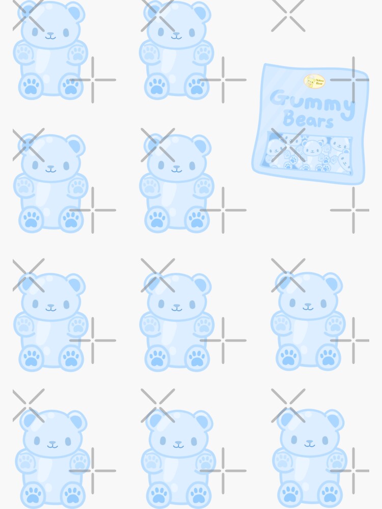 "Pastel Blue Gummy Bear " Sticker by ItsChillJill Redbubble