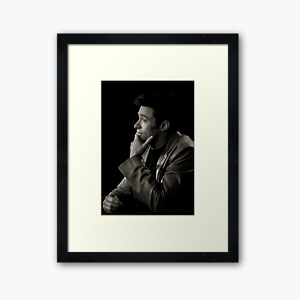 Hugh Jackman, ever thoughtful. Framed Art Print