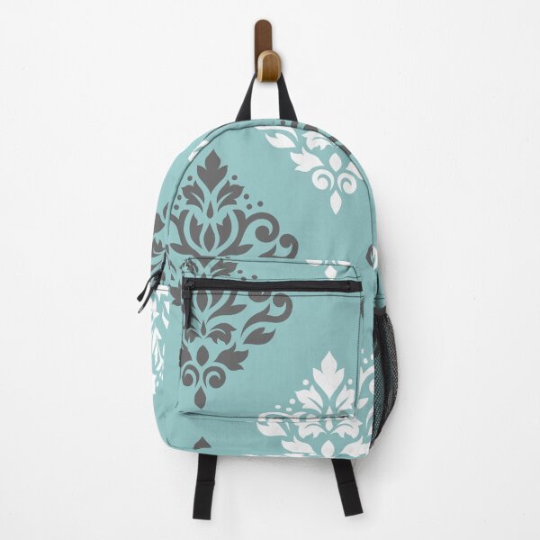 Item preview, Scroll Damask Art I Teal Gray White designed and sold by NataliePaskell.