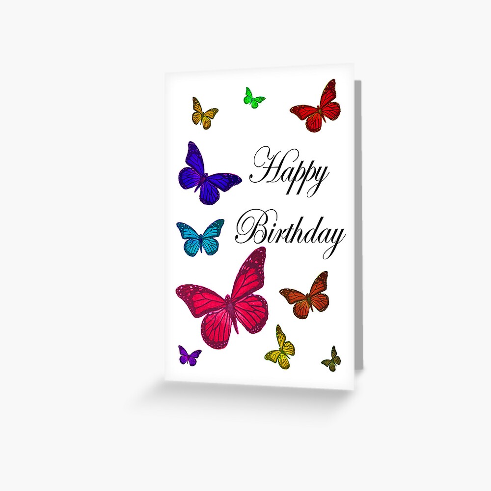 Birthday Butterflies Greeting Card By Martinspixs Redbubble