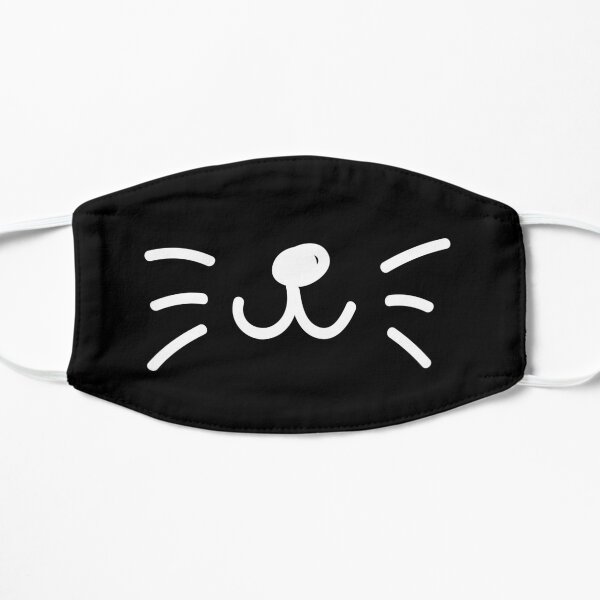 Coronavirus Cat Smiley Face Mascarilla plana