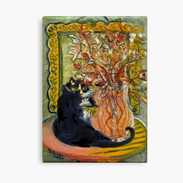 Still Life with Cat Canvas Print
