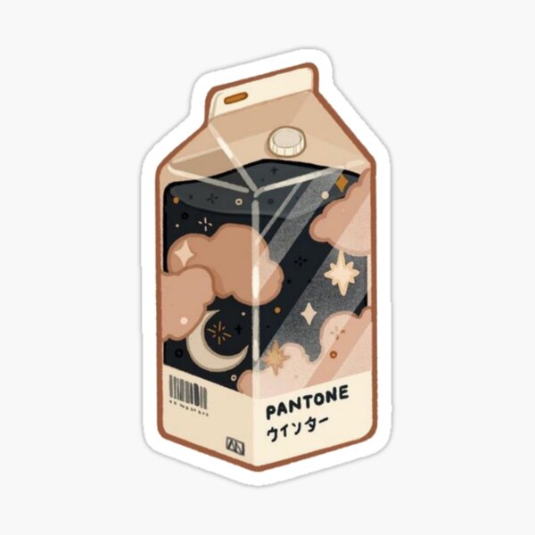 Clear Japanese Night Pantone Milk Carton Sticker