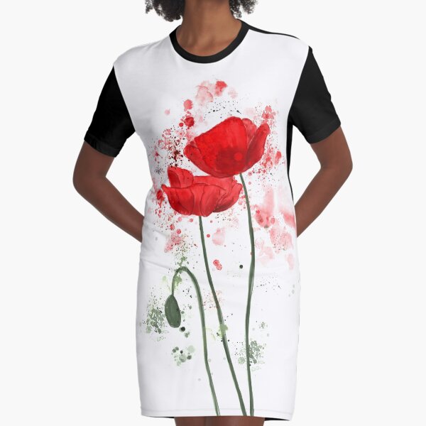 Vista previa del artículo con la obra «Amapolas rojas de la acuarela», diseñado y vendido por LaurenHWyatt.