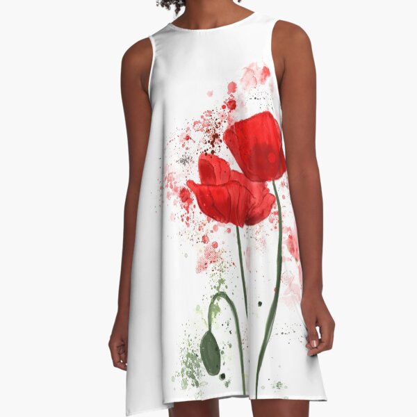 Item preview, Red Watercolor Poppies  designed and sold by LaurenHWyatt.