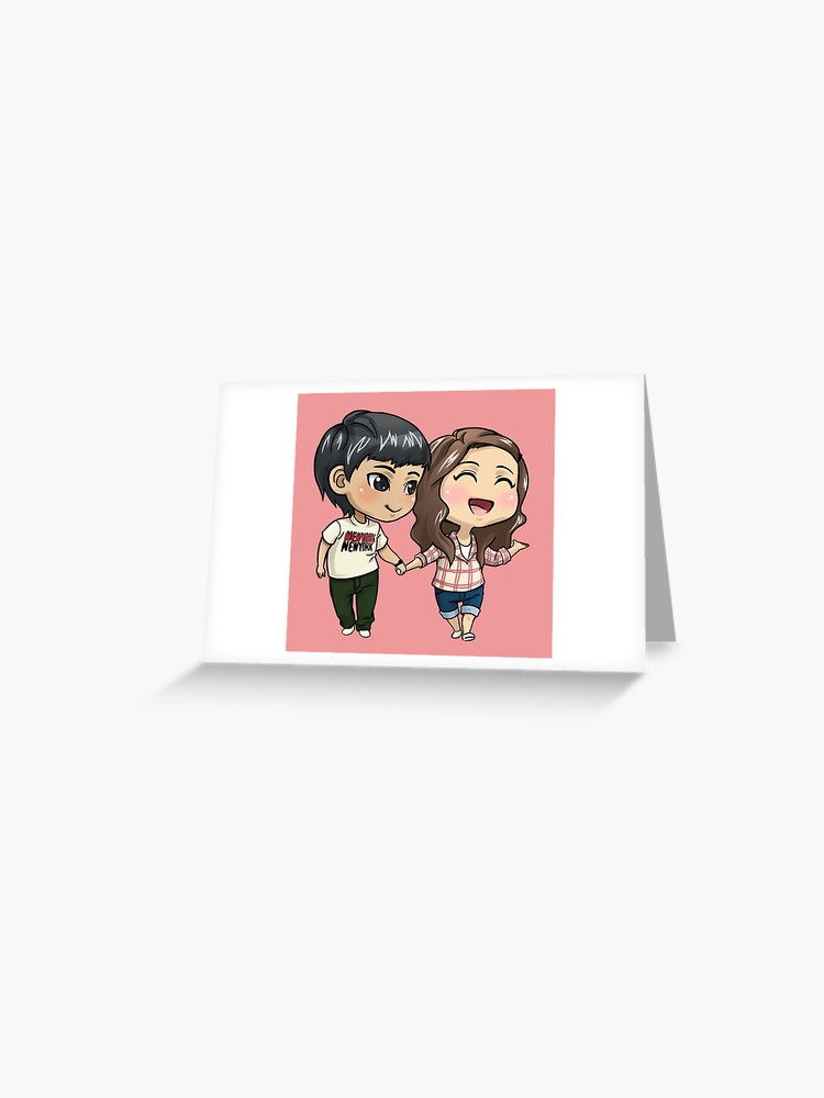 Couple Twins Boy And Girl Holding Hands Cartoon Drawing Love Animation Anime Love Couple Valentines Day Greeting Card By Modymagic3 Redbubble