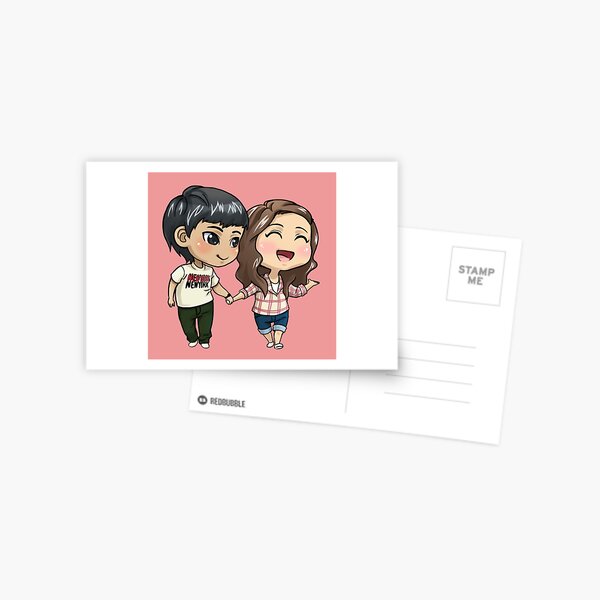 Couple Twins 2 Boy And Girl Holding Hands Cartoon Drawing Love Animation Anime Love Couple Valentines Day Postcard By Modymagic3 Redbubble