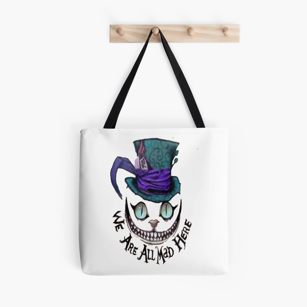 We're All Mad Here Large Eco Tote Bag | Alice in Wonderland - jordandene