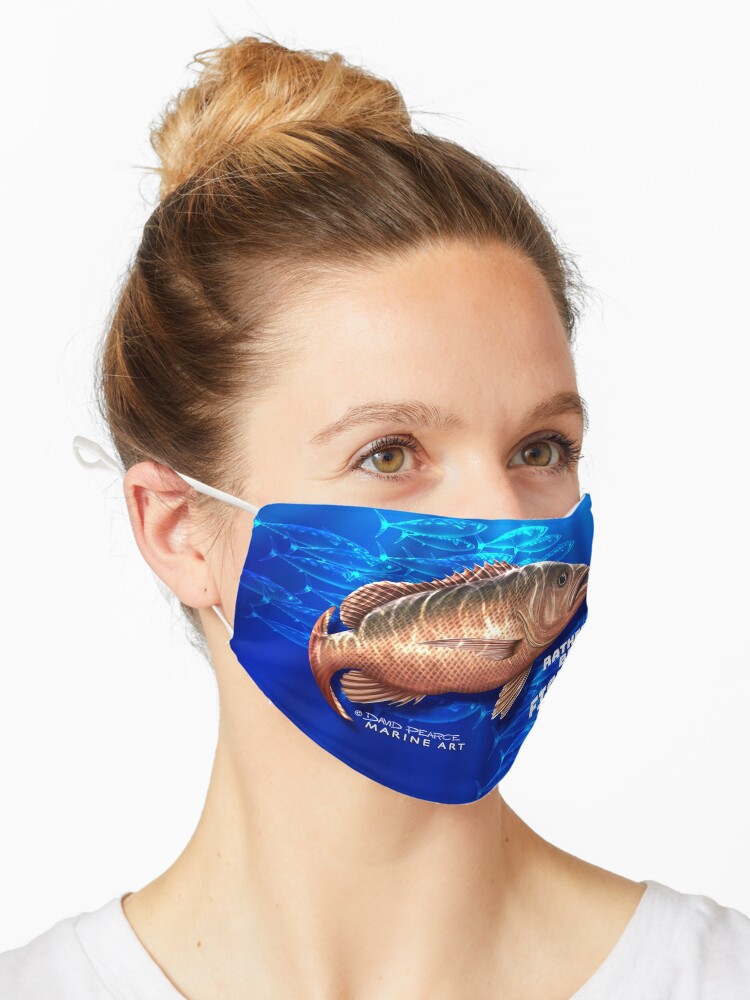 Mangrove Jack, I'd rather be fishing! face mask Mask for Sale by