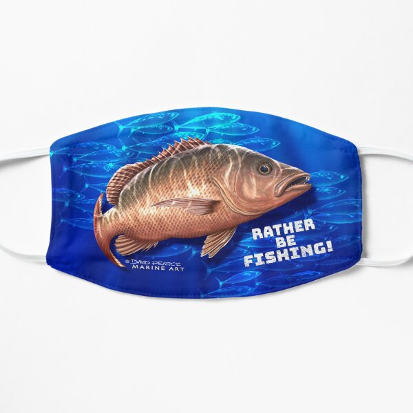 Mangrove Jack, I'd rather be fishing! face mask Flat Mask
