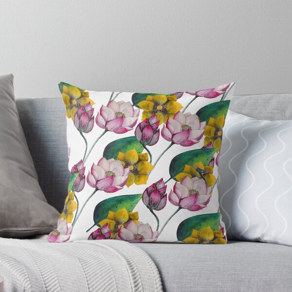 Item preview, Pattern with water lily flower on turquoise background designed and sold by Kateryna Pavliuk.