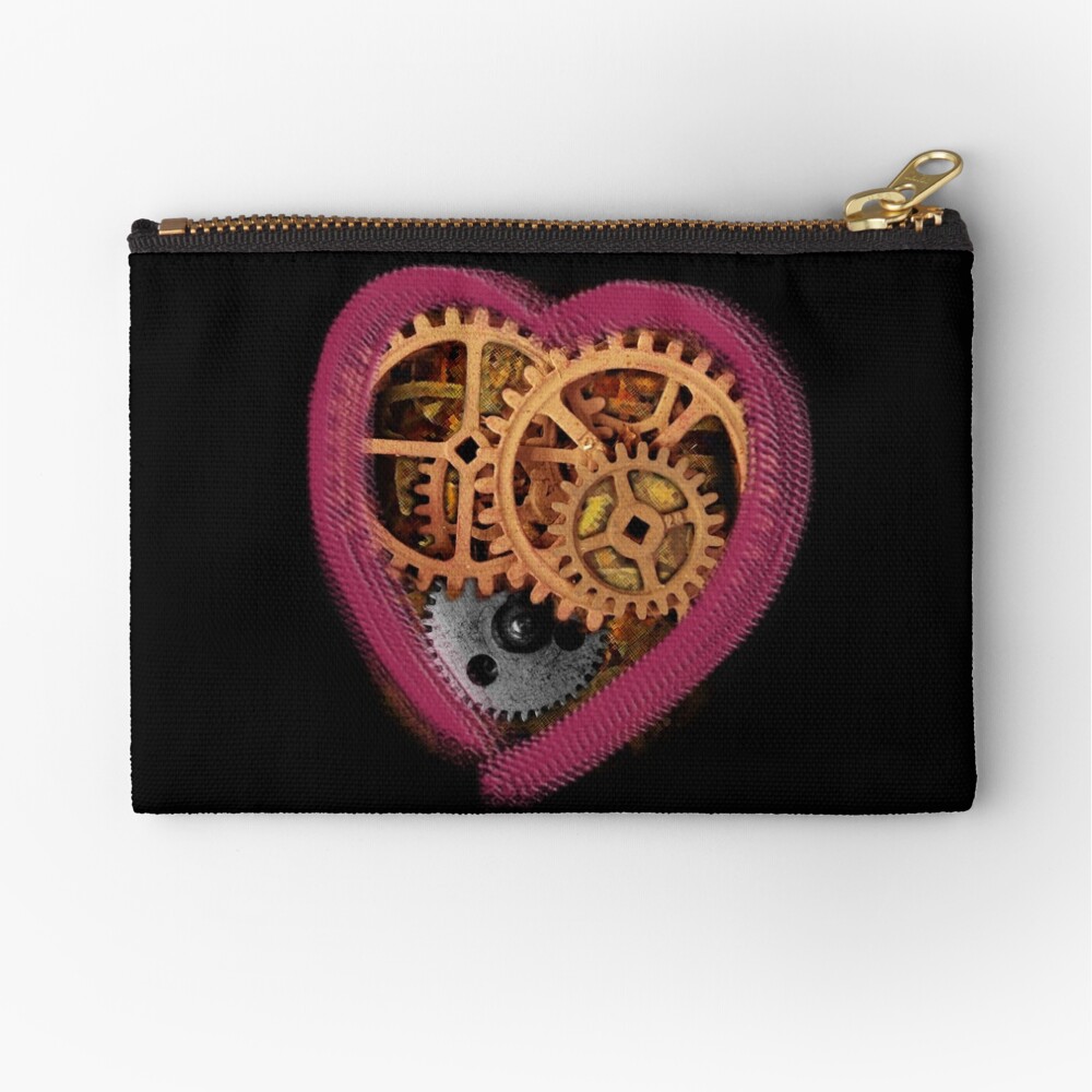 Cog and heart Zipper Pouch