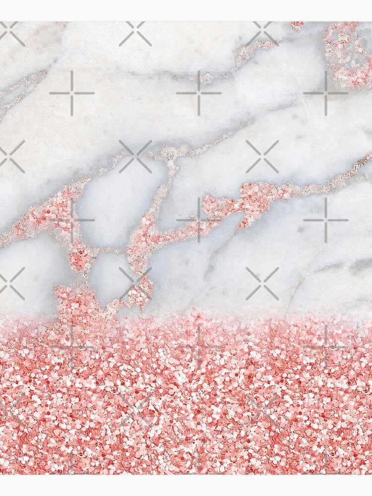 Rosegold Glitter Pink Sparkle Faux Marble by MysticMarble