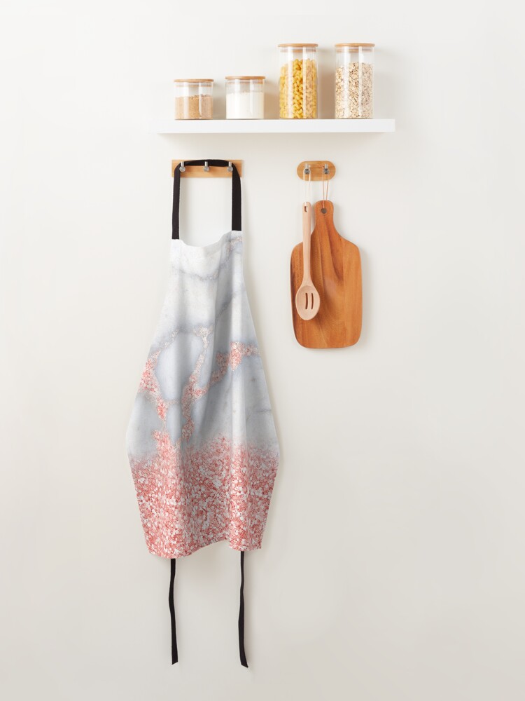 Alternate view of Rosegold Glitter Pink Sparkle Faux Marble Apron