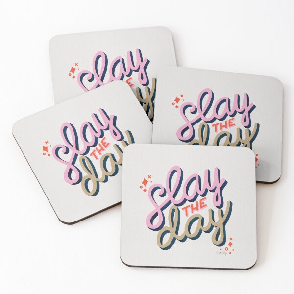 Item preview, Slay the Day – Coral & Pink designed and sold by Cat Coquillette.