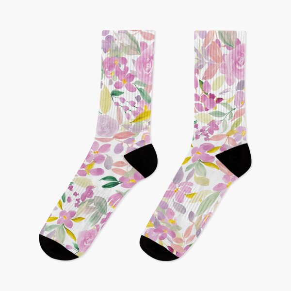 Item preview, purple green country floral pattern watercolor designed and sold by GirlyTrend.