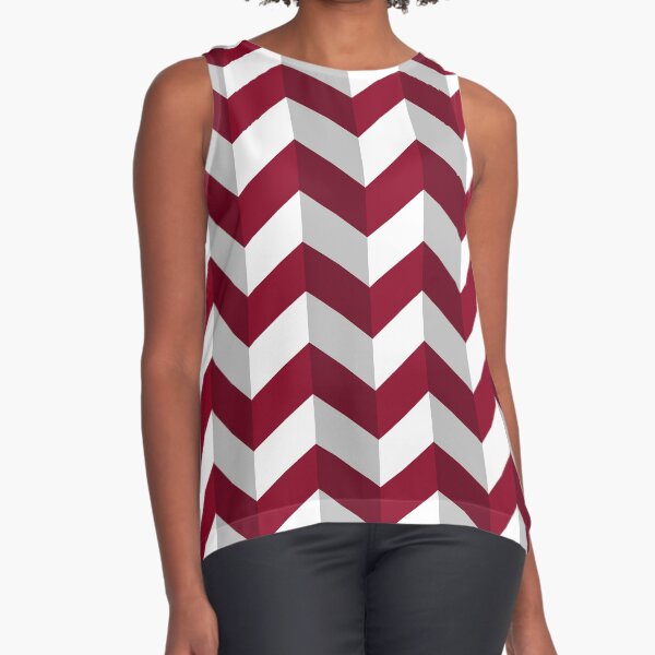Red Opart Chevrons Sleeveless Top