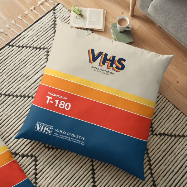 VHS Videotape Cassette Case Retro Floor Pillow