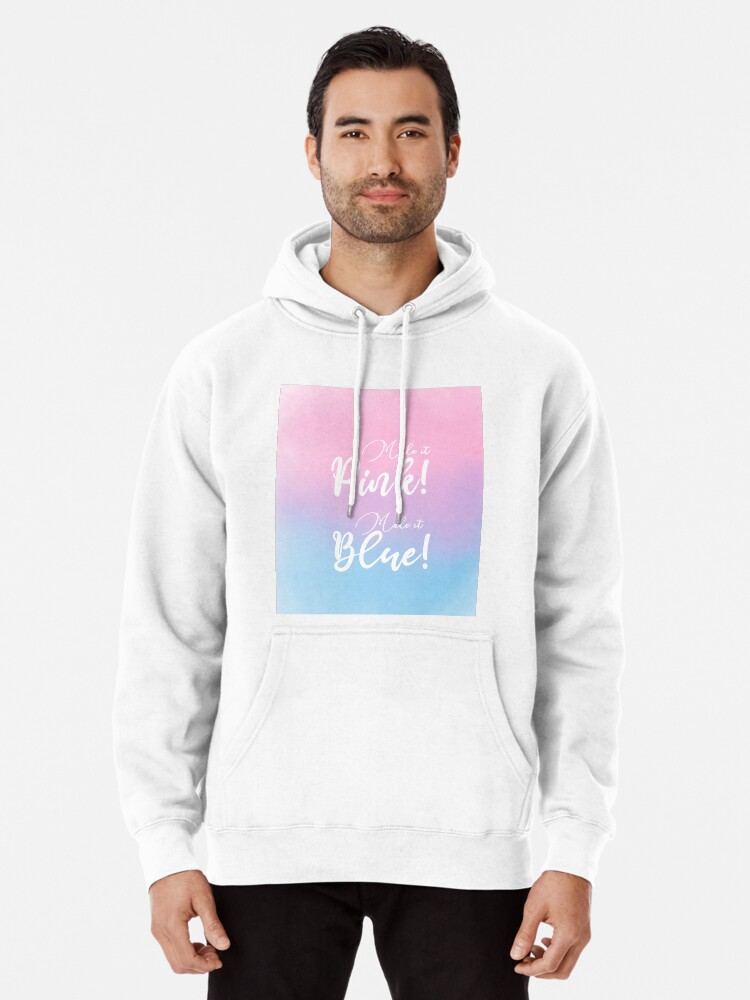 Pink and Blue Pullover Hoodie