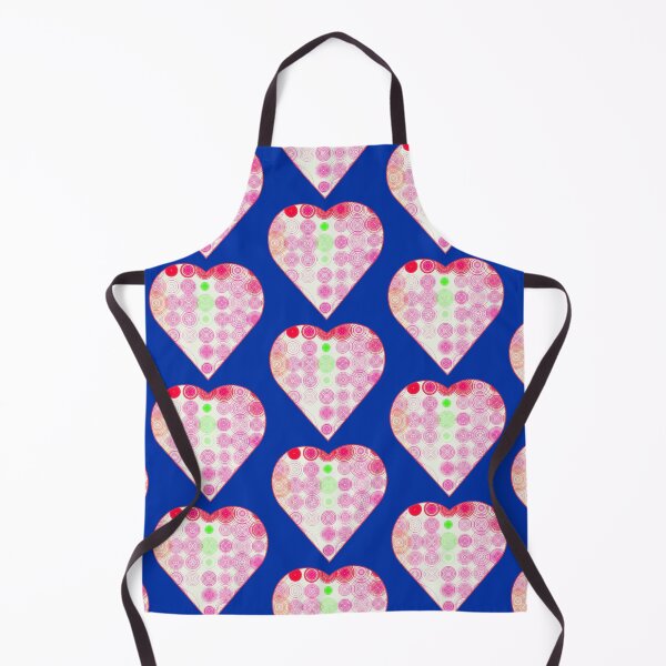 Item preview, pink circle heart blue background designed and sold by miaterinka.