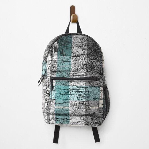 Item preview, Rustic Asymmetrical Birch Plaid Black White Teal Cream designed and sold by jocelynsart.