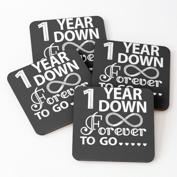 Item preview, 1 Year Down Forever To Go 1st Wedding Anniversary designed and sold by JulyDesigns.