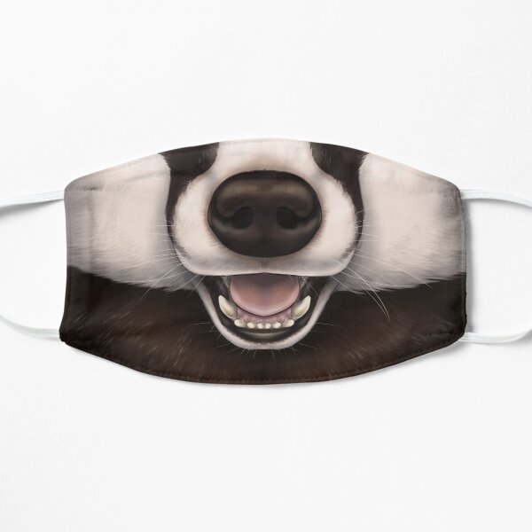 European Badger Face Flat Mask