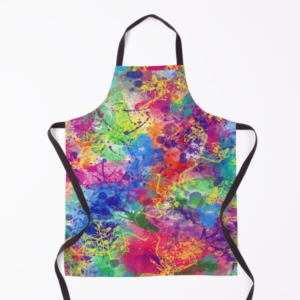 Item preview, Psychedelic Dropcloth Rainbow Colored Paint Splatters Digital Painting designed and sold by Nicolette Olivier.