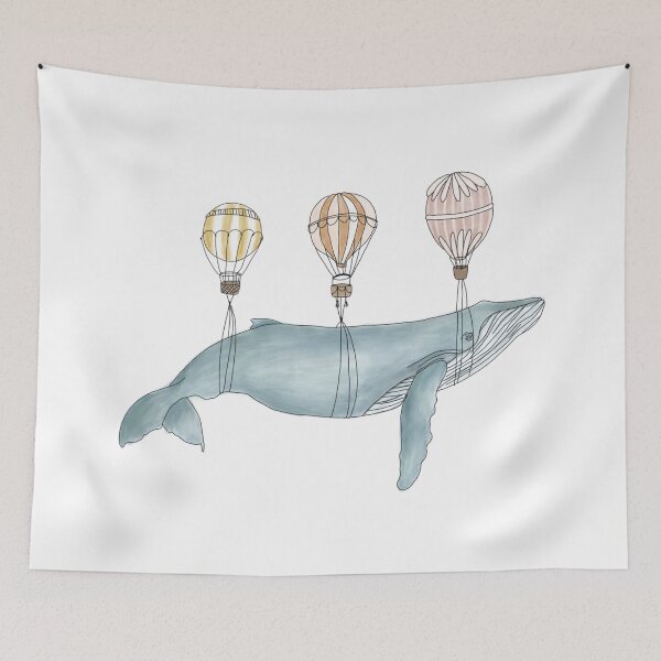 Item preview, Whale with hot air balloons designed and sold by luscorner.