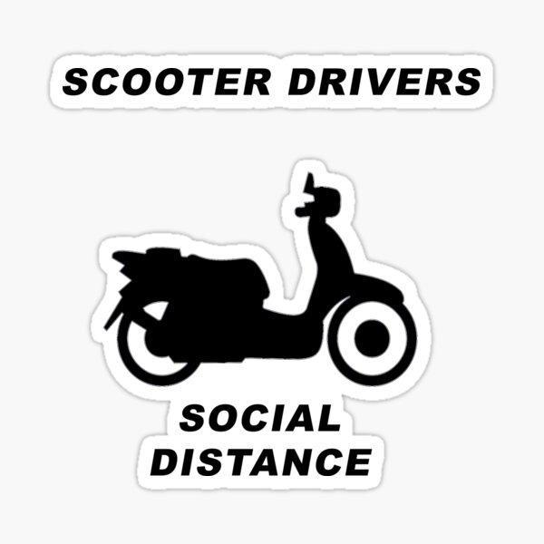 Social Distance Scooter Drivers Sticker