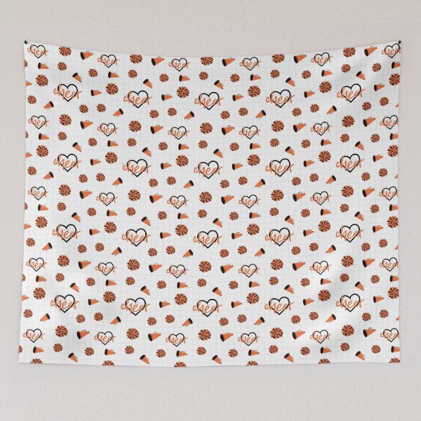 Item preview, Orange Cheer Hearts, Pom Poms, Megaphone Pattern designed and sold by Susan Says.