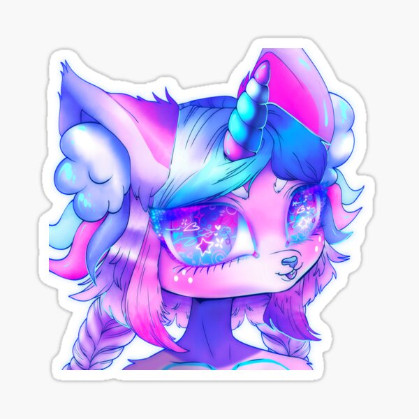 Cleo the Unicorn Kitten Sticker