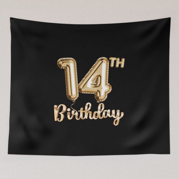 Item preview, Regalos para el 14º cumpleaños: globos de fiesta dorados designed and sold by betternotes.