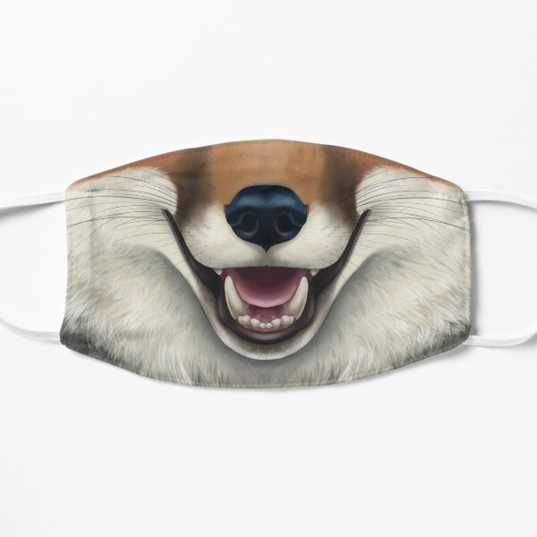 Red Fox Face Flat Mask