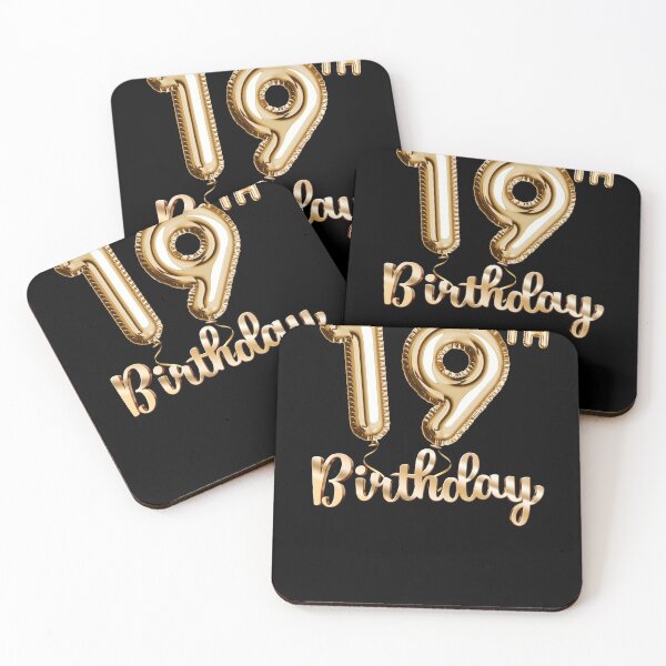 Item preview, 19th Birthday Gifts - Party Balloons Gold designed and sold by betternotes.