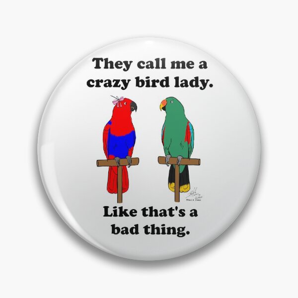 Item preview, Crazy Bird Lady with Eclectus Parrots designed and sold by Laughing Parrot Studio.