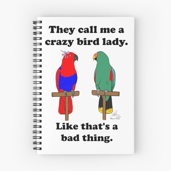 Item preview, Crazy Bird Lady with Eclectus Parrots designed and sold by Laughing Parrot Studio.